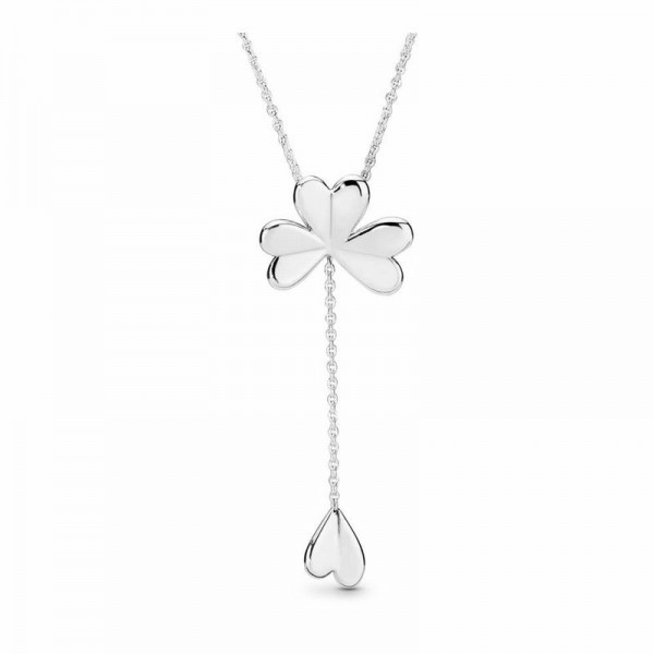 Pandora Jewelry Lucky Four-Leaf Clover Necklace Sale,Sterling Silver