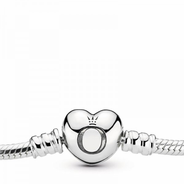 Pandora Jewelry Moments Heart & Snake Chain Bracelet Sale,Sterling Silver