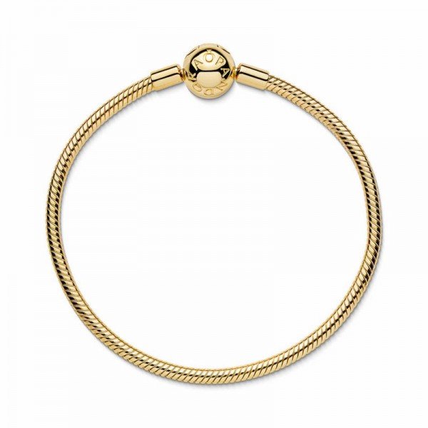 Pandora Jewelry Moments Snake Chain Bracelet Sale,18ct Gold Plated