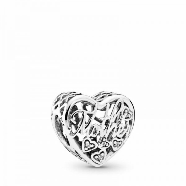 Pandora Jewelry Mother & Son Bond Charm Sale,Sterling Silver,Clear CZ