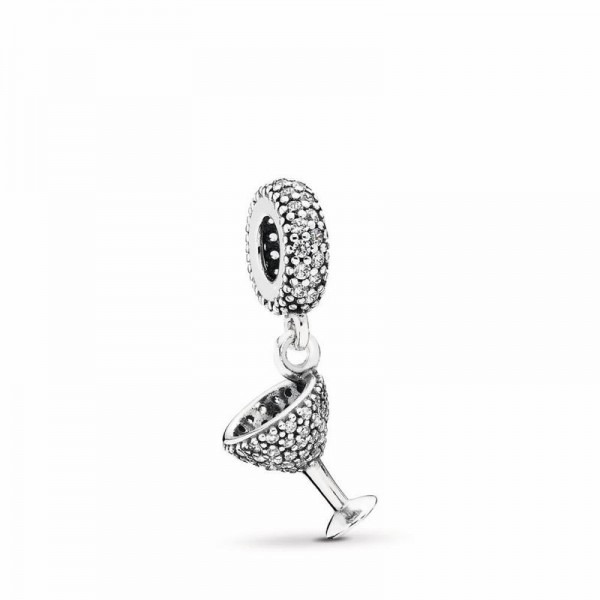 Pandora Jewelry Night Out Dangle Charm Sale,Sterling Silver,Clear CZ