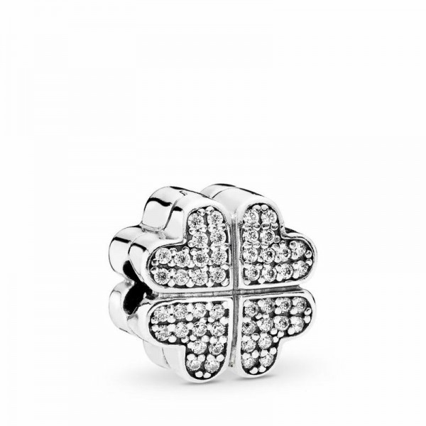 Pandora Jewelry Petals of Love Charm Sale,Sterling Silver,Clear CZ