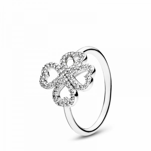 Pandora Jewelry Petals of Love Ring Sale,Sterling Silver,Clear CZ