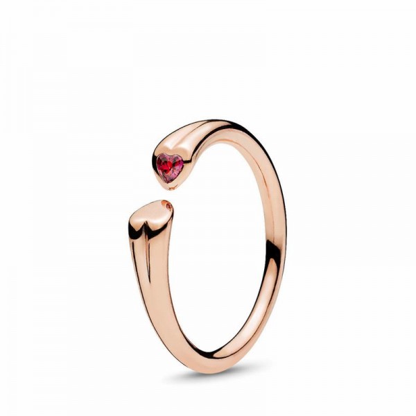 Pandora Jewelry Polished & Sparkling Hearts Open Ring Sale,Pandora Rose™,Clear CZ
