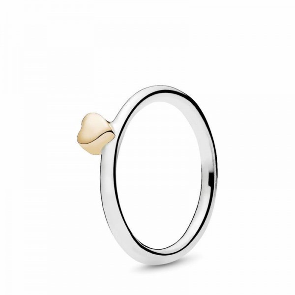 Pandora Jewelry Puzzle Heart Ring Sale,Two Tone