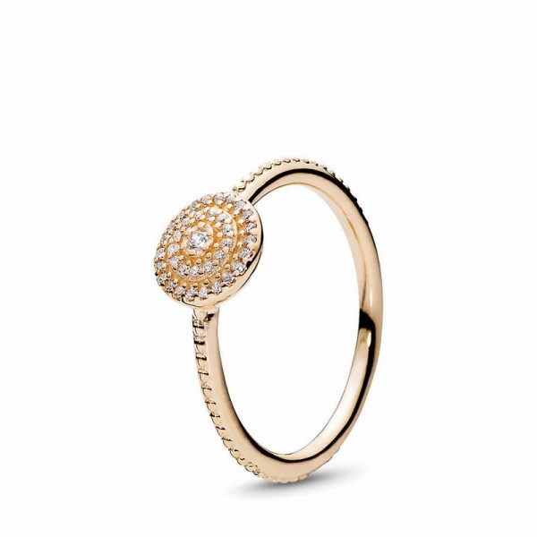 Pandora Jewelry Radiant Elegance Ring Sale,14k Gold,Clear CZ
