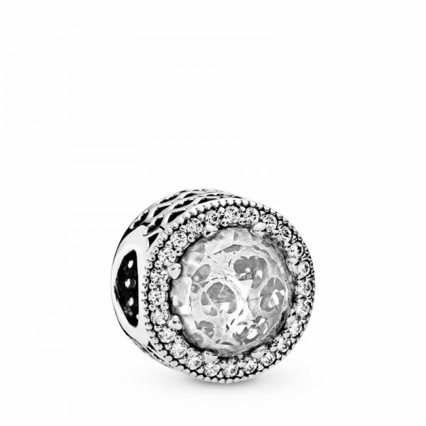 Pandora Jewelry Radiant Hearts Charm Sale,Sterling Silver,Clear CZ