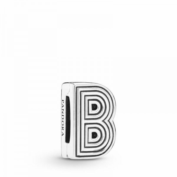 Pandora Jewelry Reflexions™ Letter B Clip Charm Sale,Sterling Silver