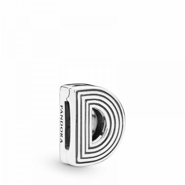 Pandora Jewelry Reflexions™ Letter D Clip Charm Sale,Sterling Silver
