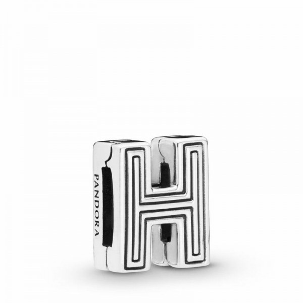 Pandora Jewelry Reflexions™ Letter H Clip Charm Sale,Sterling Silver