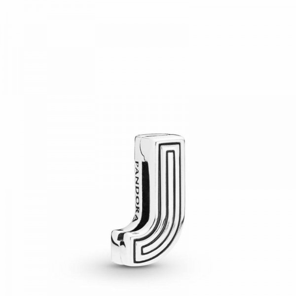 Pandora Jewelry Reflexions™ Letter J Clip Charm Sale,Sterling Silver
