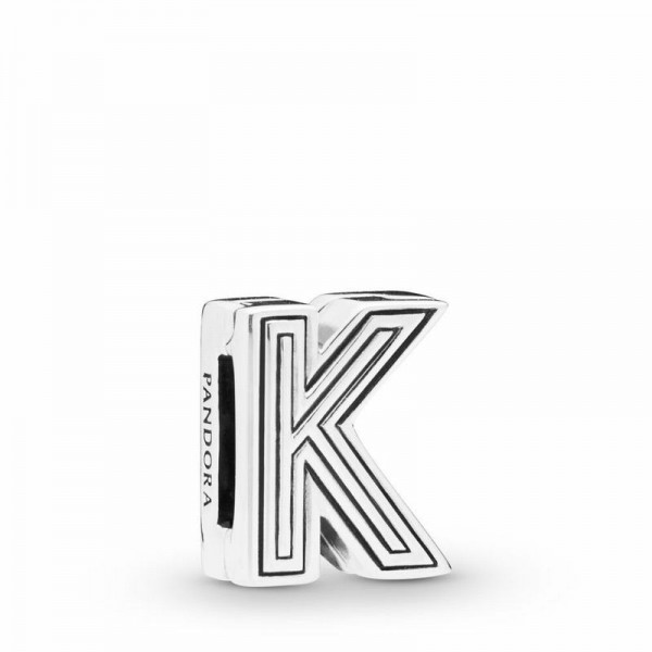 Pandora Jewelry Reflexions™ Letter K Clip Charm Sale,Sterling Silver