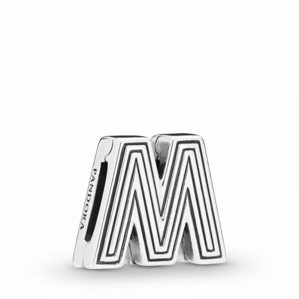 Pandora Jewelry Reflexions™ Letter M Clip Charm Sale,Sterling Silver