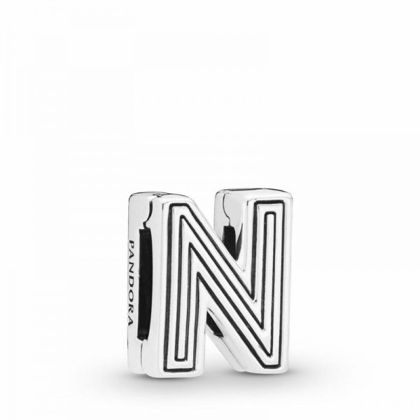 Pandora Jewelry Reflexions™ Letter N Clip Charm Sale,Sterling Silver