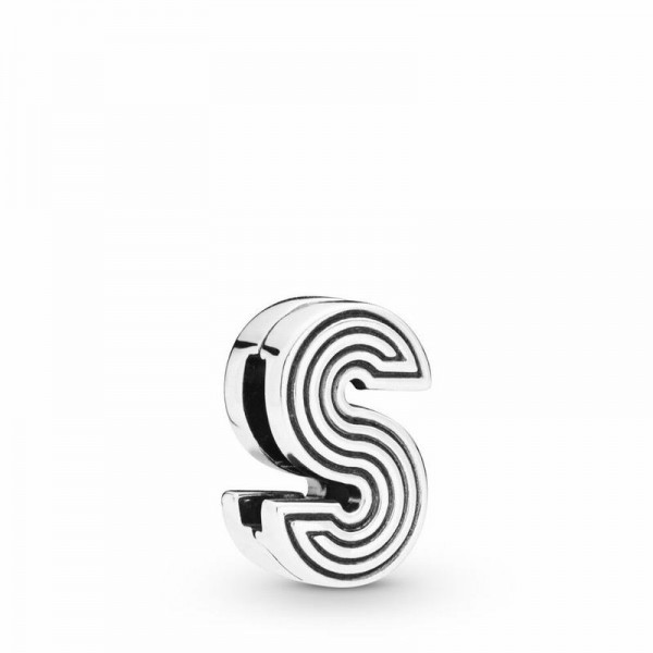 Pandora Jewelry Reflexions™ Letter S Clip Charm Sale,Sterling Silver