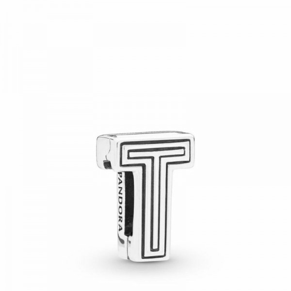 Pandora Jewelry Reflexions™ Letter T Clip Charm Sale,Sterling Silver