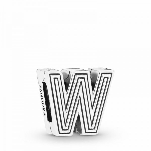 Pandora Jewelry Reflexions™ Letter W Clip Charm Sale,Sterling Silver