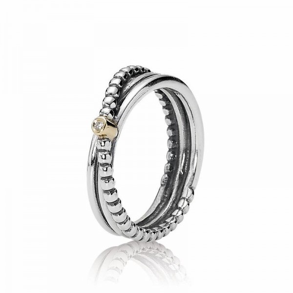 Pandora Jewelry Rising Star Diamond Ring Sale,Two Tone