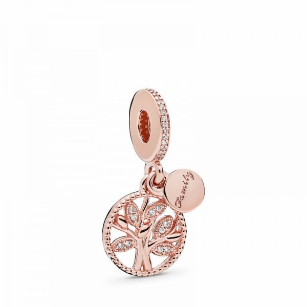 Pandora Jewelry Rose™ Family Heritage Dangle Charm Sale,Clear CZ