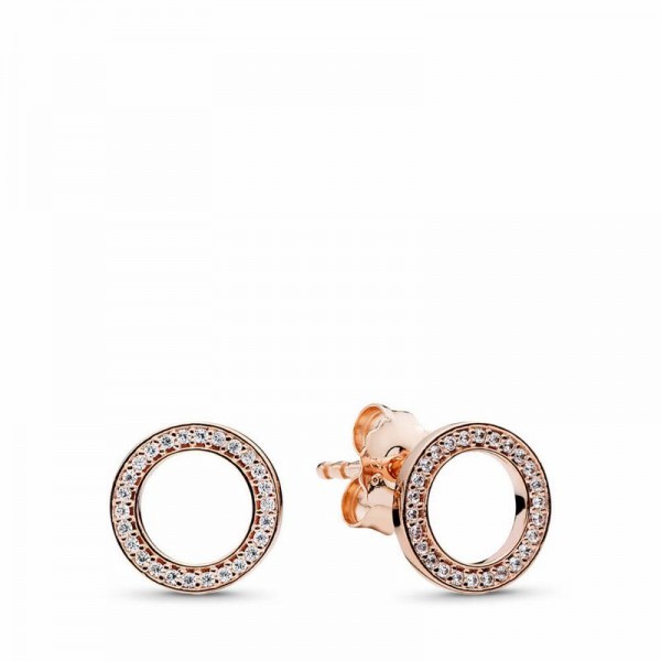 Pandora Jewelry Rose™ Forever Pandora Jewelry Stud Earrings Sale,Clear CZ