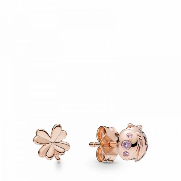 Pandora Jewelry Rose™ Four-Leaf Clover & Ladybird Earrings Sale