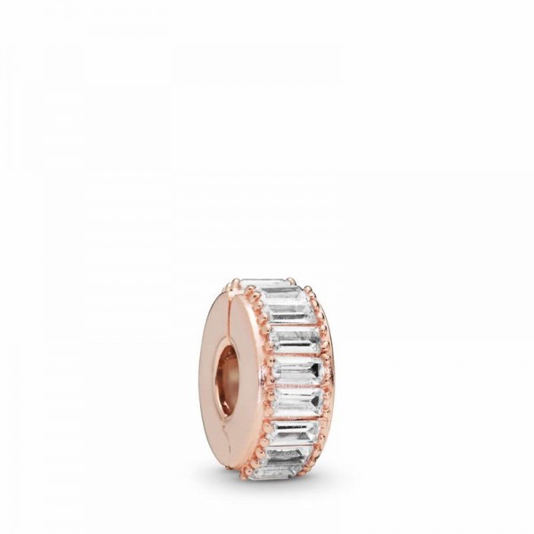 Pandora Jewelry Rose™ Ice Formation Clip Charm Sale,Clear CZ