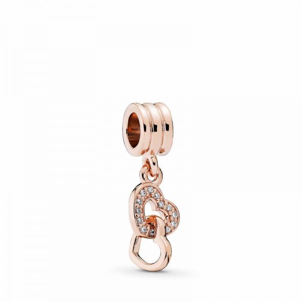 Pandora Jewelry Rose™ Interlocking Love Dangle Charm Sale,Clear CZ