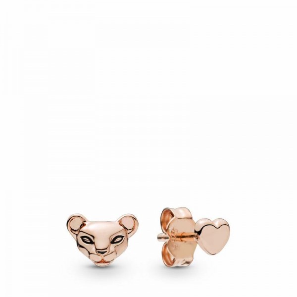 Pandora Jewelry Rose™ Lion Princess & Heart Stud Earrings Sale