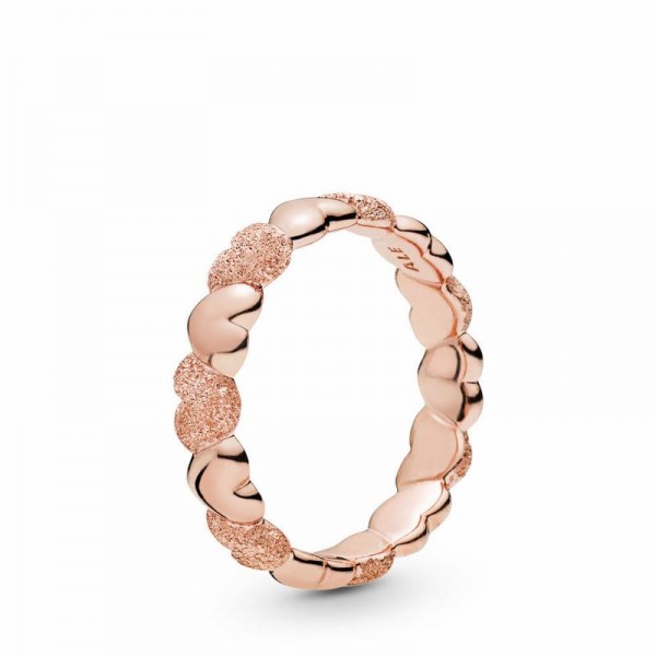 Pandora Jewelry Rose™ Matte Brilliance Hearts Ring Sale