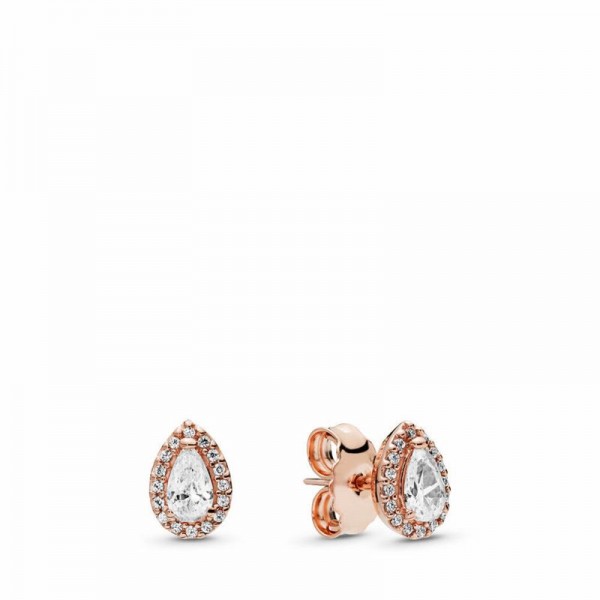Pandora Jewelry Rose™ Radiant Teardrops Earrings Sale,Clear CZ