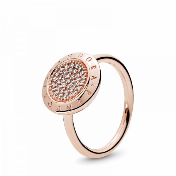 Pandora Jewelry Rose™ Signature Ring Sale,Clear CZ