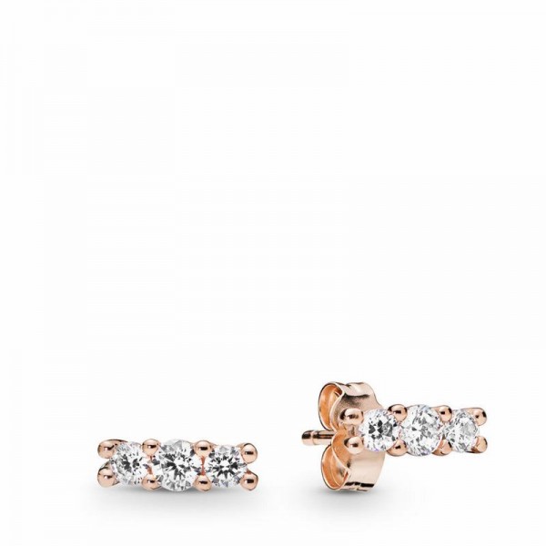 Pandora Jewelry Rose™ Sparkling Elegance Earrings Sale,Clear CZ