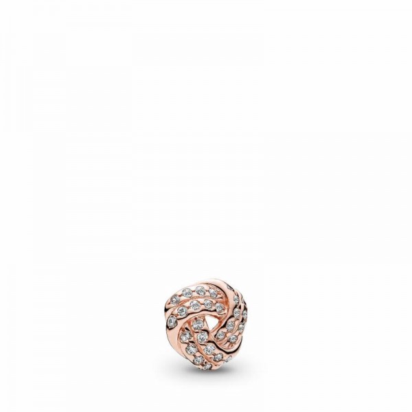Pandora Jewelry Rose™ Sparkling Love Knot Petite Locket Charm Sale,Clear CZ