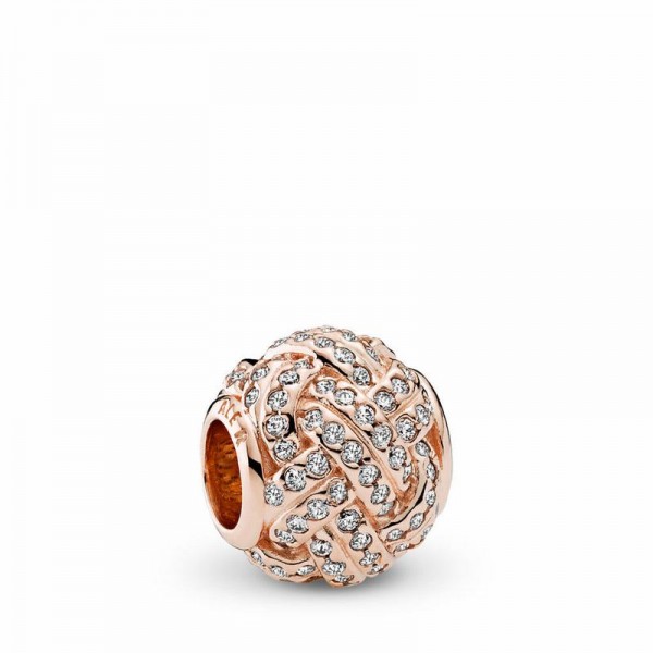 Pandora Jewelry Rose™ Sparkling Love Knot Charm Sale,Clear CZ
