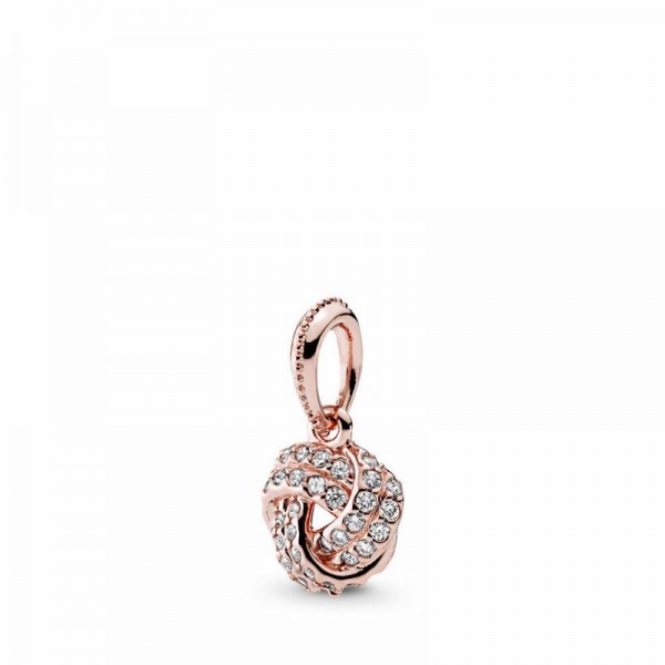 Pandora Jewelry Rose™ Sparkling Love Knot Pendant Charm Sale,Clear CZ