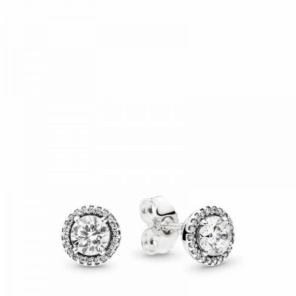 Pandora Jewelry Round Sparkle Stud Earrings Sale,Sterling Silver,Clear CZ