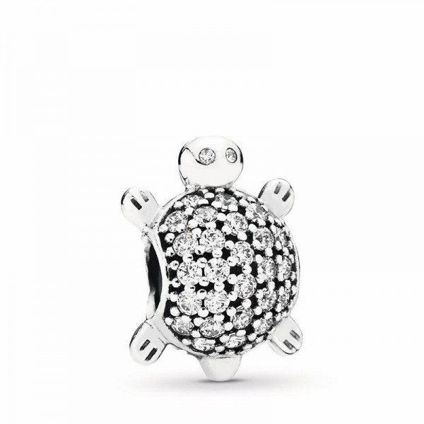 Pandora Jewelry Sea Turtle Charm Sale,Sterling Silver,Clear CZ