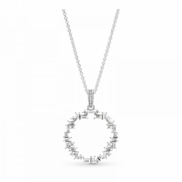 Pandora Jewelry Shards of Sparkle Necklace Sale,Sterling Silver,Clear CZ