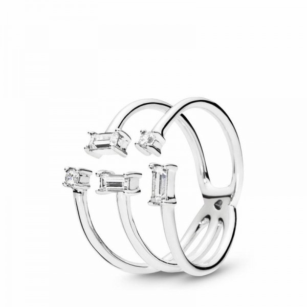 Pandora Jewelry Shards of Sparkle Ring Sale,Sterling Silver,Clear CZ
