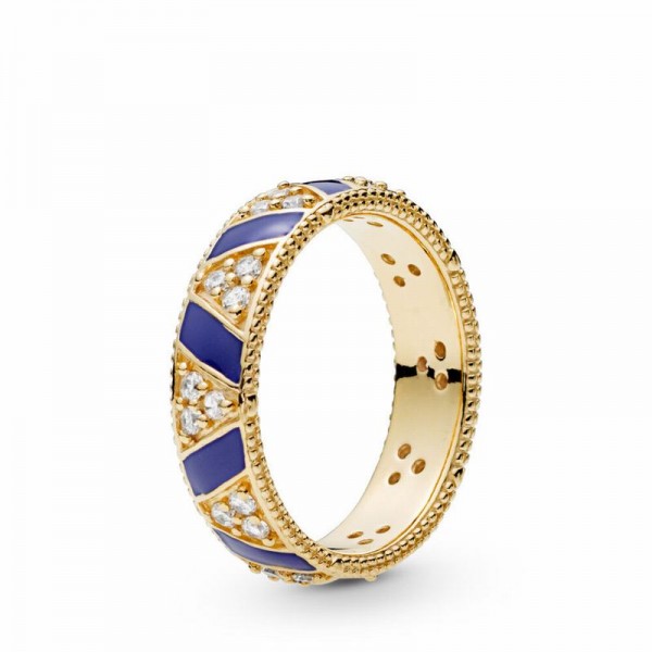 Pandora Jewelry Shine™ Exotic Stones & Stripes Ring Sale,18ct Gold Plated,Clear CZ