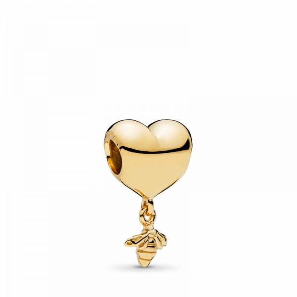 Pandora Jewelry Shine™ Heart & Bee Charm Sale,18ct Gold Plated