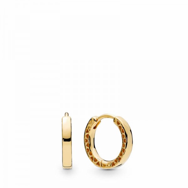 Pandora Jewelry Shine™ Hearts of Pandora Jewelry Hoop Earrings Sale,18ct Gold Plated