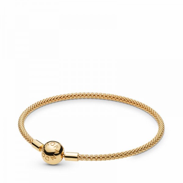 Pandora Jewelry Shine™ Mesh Bracelet Sale,18ct Gold Plated