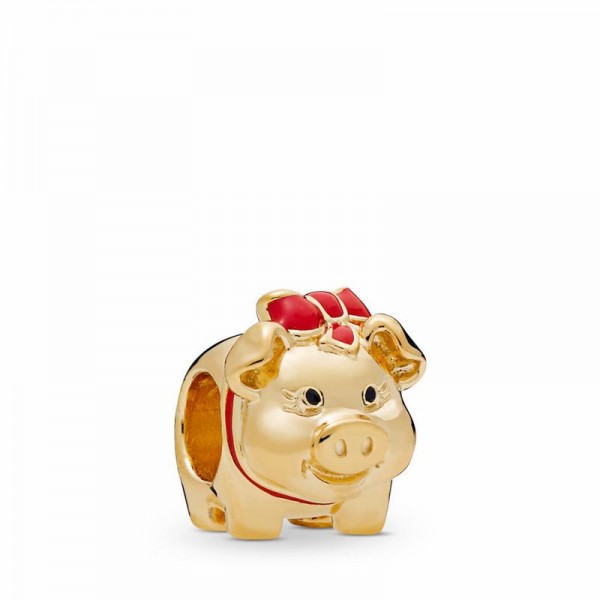 Pandora Jewelry Shine™ Piggy Bank Charm Sale,18ct Gold Plated