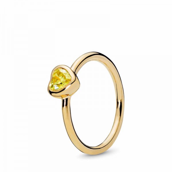 Pandora Jewelry Shine™ Radiant Heart Ring Sale,18ct Gold Plated,Clear CZ