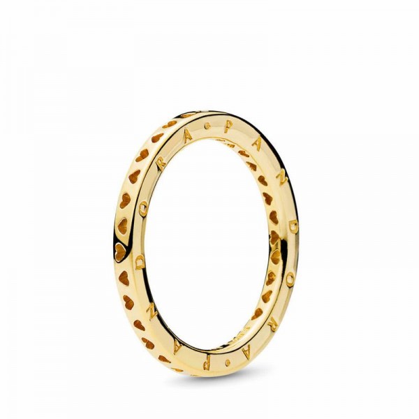 Pandora Jewelry Shine™ Signature Hearts of Pandora Jewelry Ring Sale,18ct Gold Plated