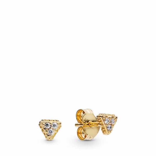 Pandora Jewelry Shine™ Sparkling Triangles Stud Earrings Sale,18ct Gold Plated,Clear CZ