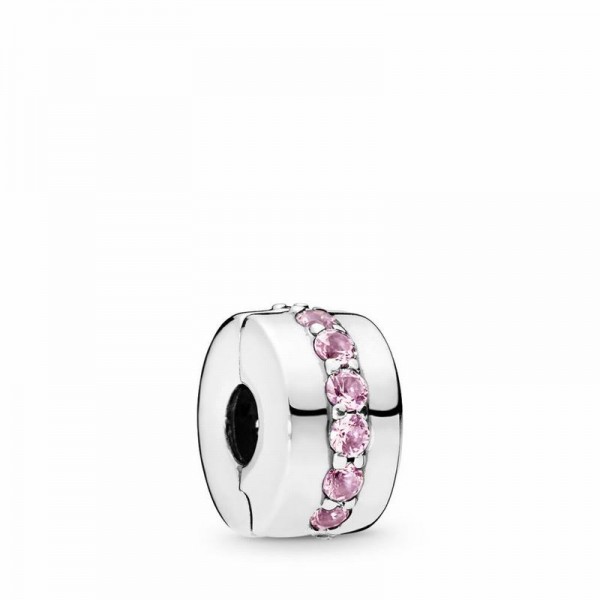 Pandora Jewelry Shining Path Clip Charm Sale,Sterling Silver,Clear CZ