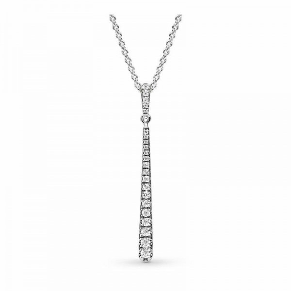 Pandora Jewelry Shooting Star Necklace Sale,Sterling Silver,Clear CZ