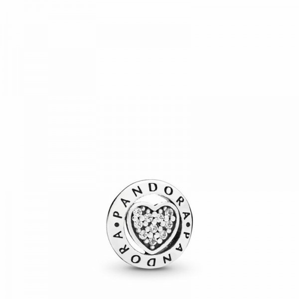 Pandora Jewelry Signature Heart Petite Locket Charm Sale,Sterling Silver,Clear CZ